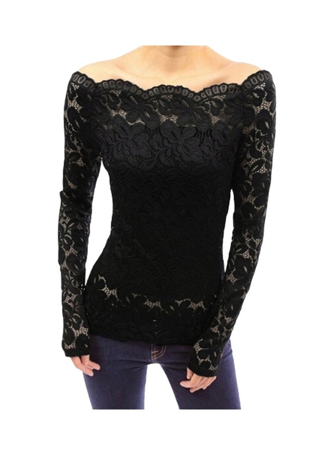 Off Shoulder Blouse Black  - Image 1