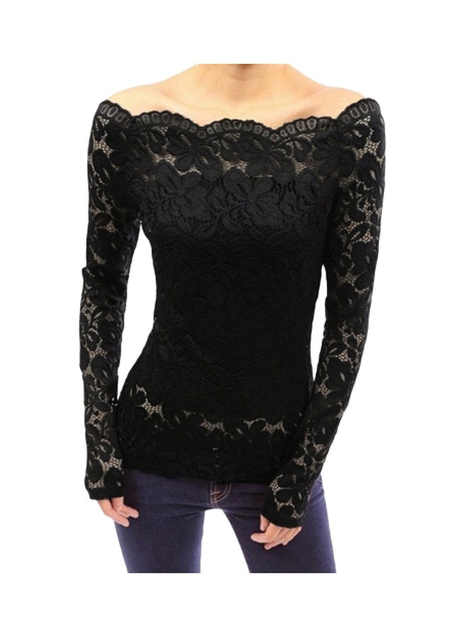 Off Shoulder Blouse Black  - Image 4
