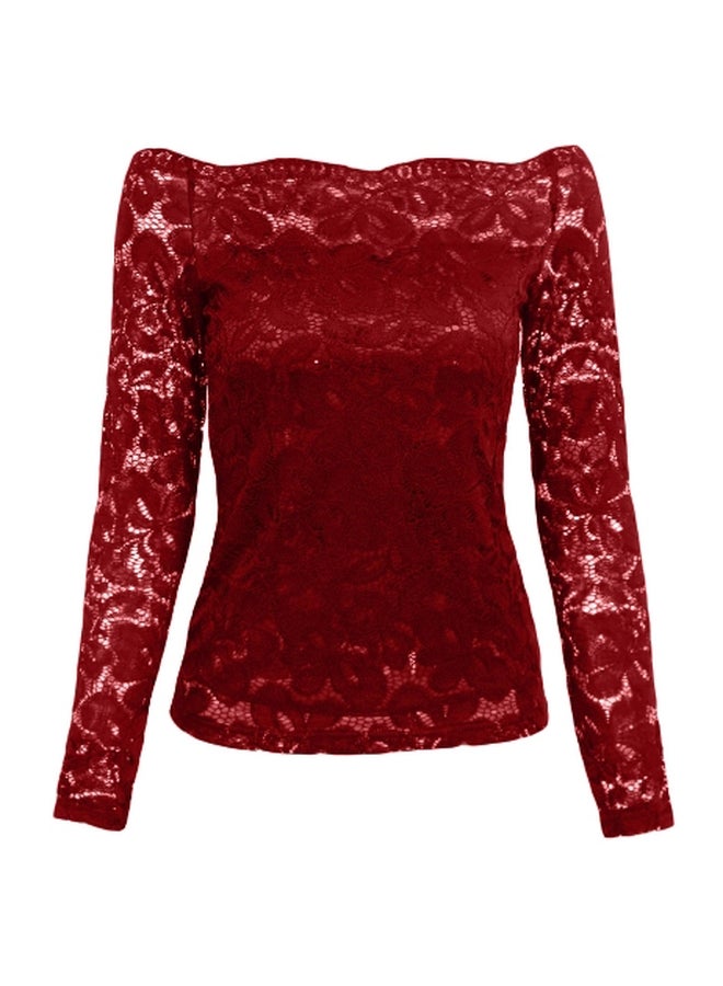 Off Shoulder Blouse Red  - Image 3