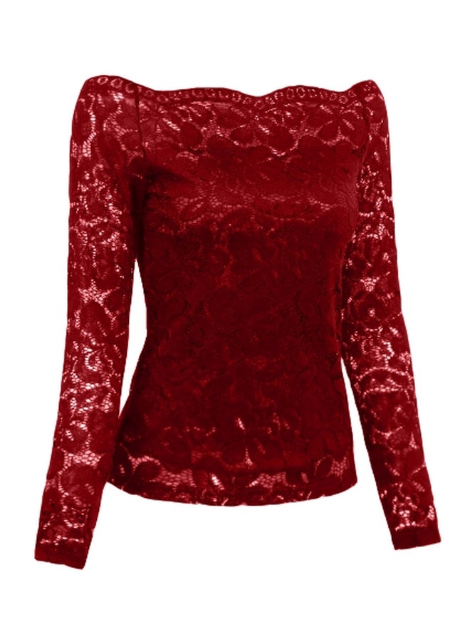 Off Shoulder Blouse Red  - Image 4