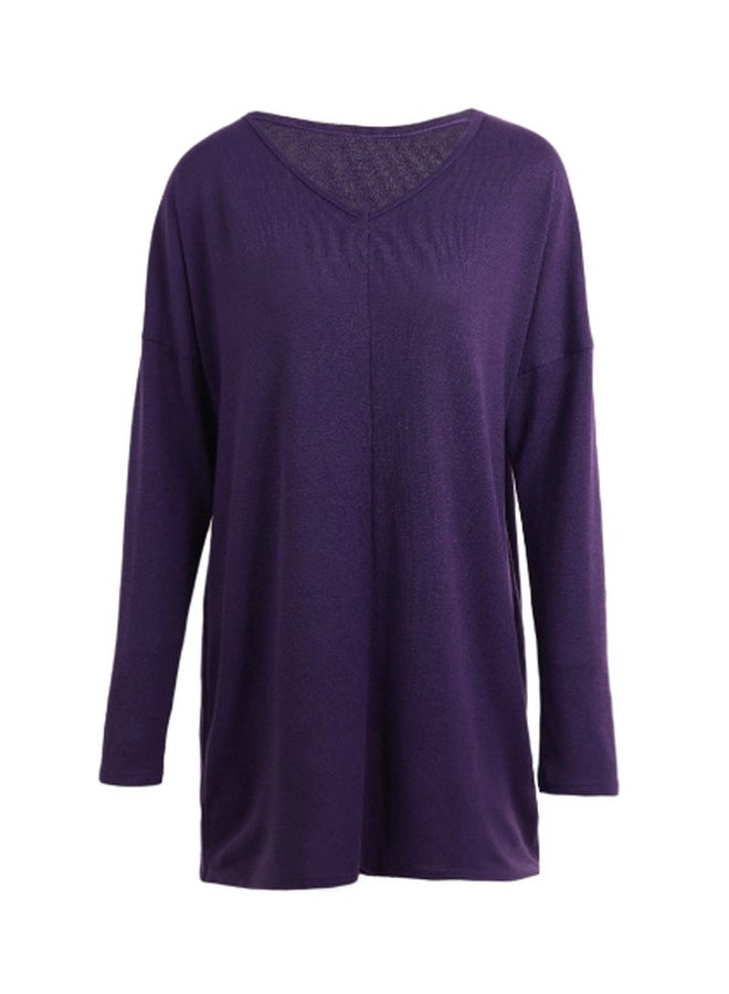V-Neck Pullover Purple  - Image 2