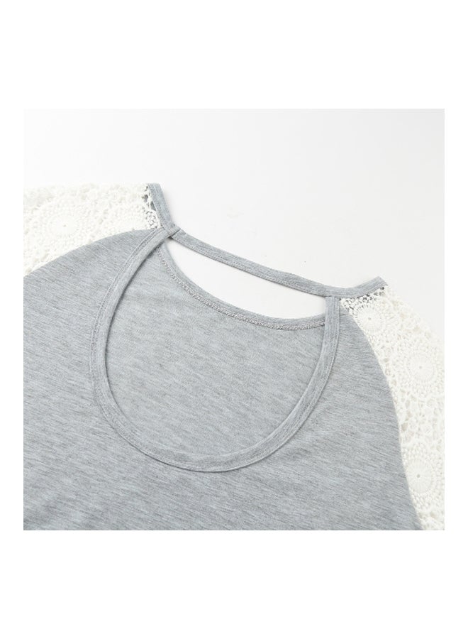 Long Sleeves T-shirt Grey/White  - Image 4