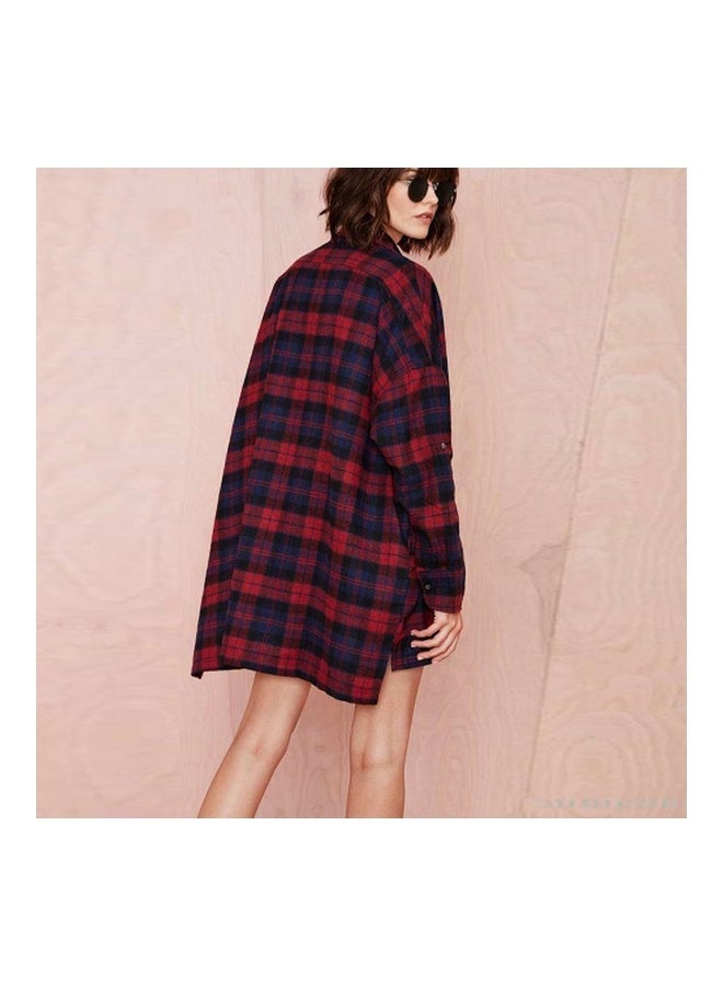 Long Sleeves Shirt Red/Blue/Black - Image 2