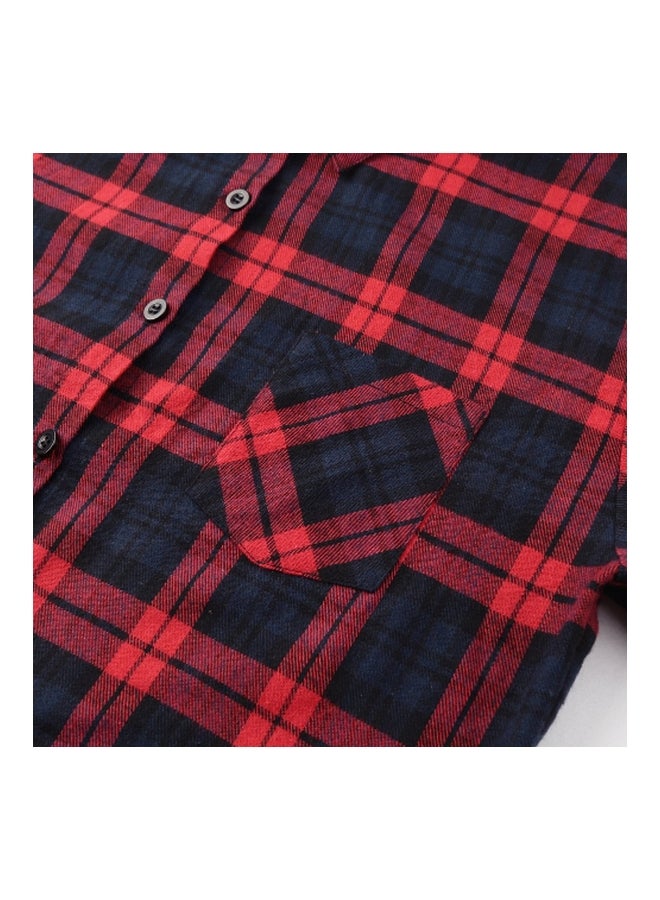 Long Sleeves Shirt Red/Blue/Black - Image 3