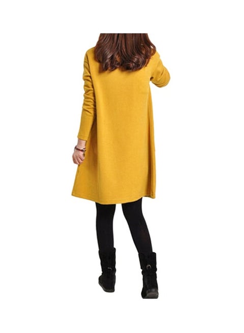 Generic Long Sleeves Autumn Winter Dress Yellow | Best Price UAE | Dubai,  Abu Dhabi