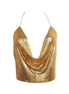 Generic Backless Sequins Party Club Crop Top Gold  - Image 1