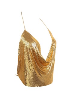 Generic Backless Sequins Party Club Crop Top Gold  - Image 3