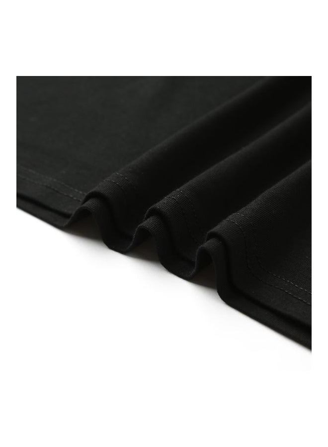 V Neck Casual T-Shirt Black  - Image 4
