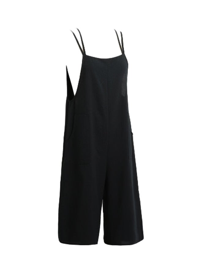 Square Neck Casual Jumpsuit Black  - Image 2