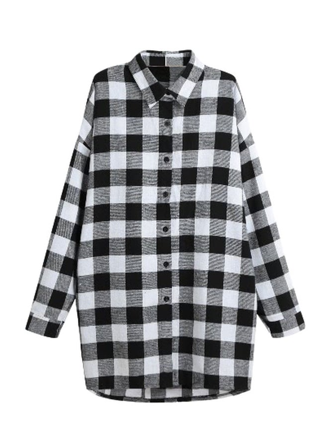 Casual Plaid Shirt Black/White  - Image 1