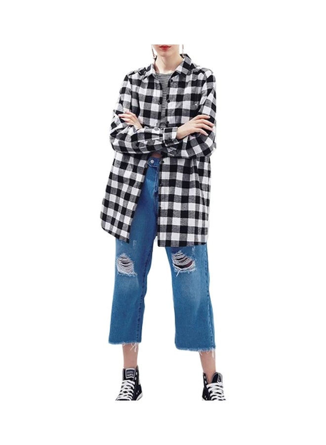 Casual Plaid Shirt Black/White  - Image 3