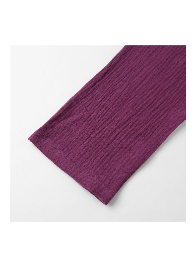 Long Sleeves Retro Boho Long Maxi Dress Purple - Image 4