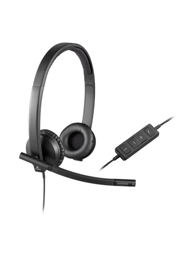 Logitech - H570E Stereo On-Ear Headset With Mic Black - Image 1