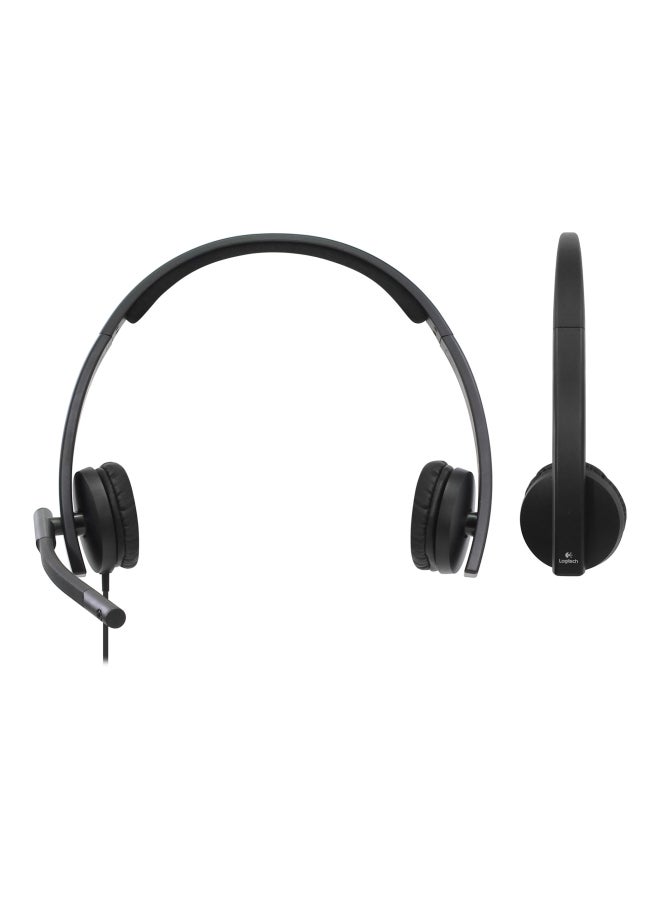 Logitech - H570E Stereo On-Ear Headset With Mic Black - Image 1
