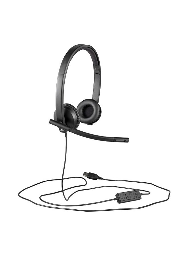 Logitech - H570E Stereo On-Ear Headset With Mic Black - Image 1