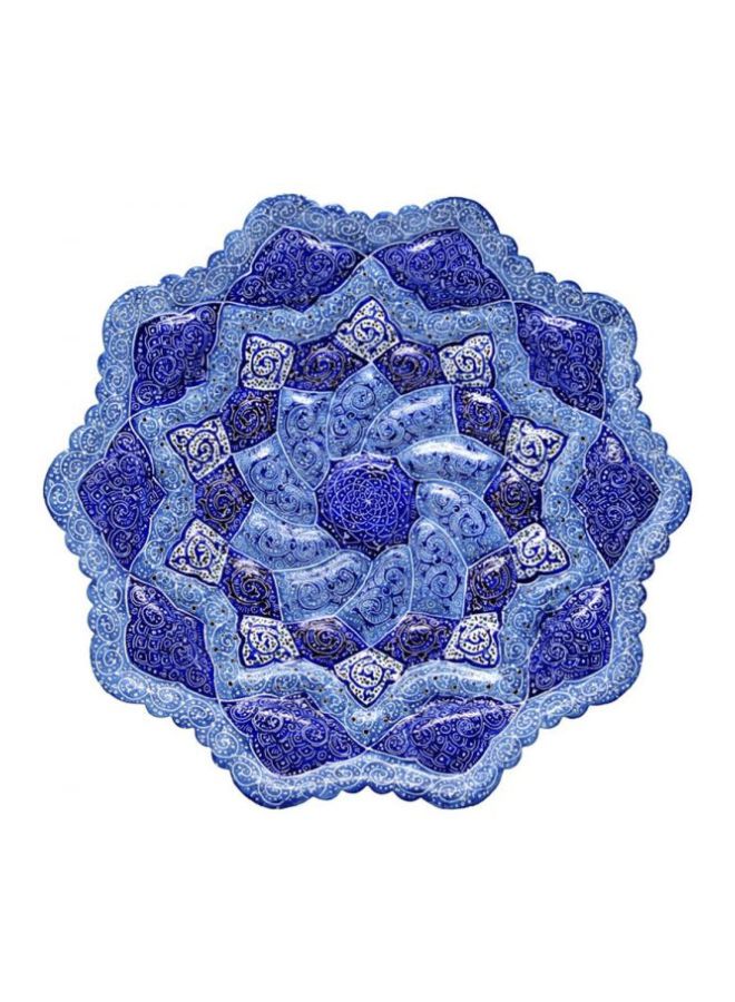 طبق مزخرف من المينا مصنوع يدوياً متعدد الألوان 16 x 16سم - Image 1