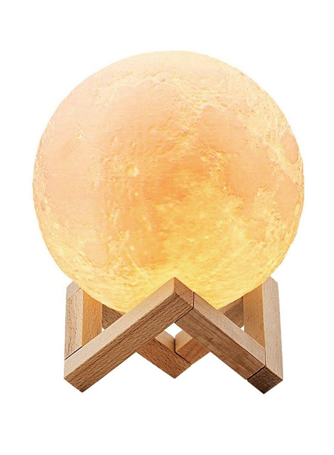 مصباح طاولة ليلي LED على شكل القمر ثلاثي الأبعاد أبيض/بيج 15سم - Image 1