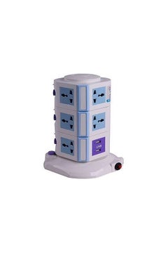 Vertical Universal Power Extension UK Sockets Multicolour