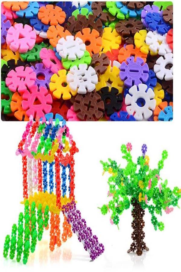 مجموعة مكعبات بناء بتصميم بلورات ثلجية متداخلة الأجزاء - Image 3