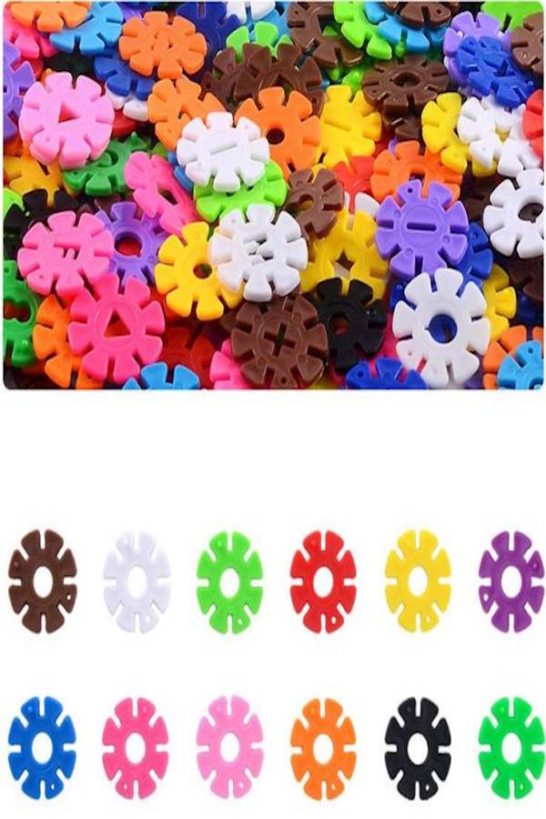 مجموعة مكعبات بناء بتصميم بلورات ثلجية متداخلة الأجزاء - Image 4