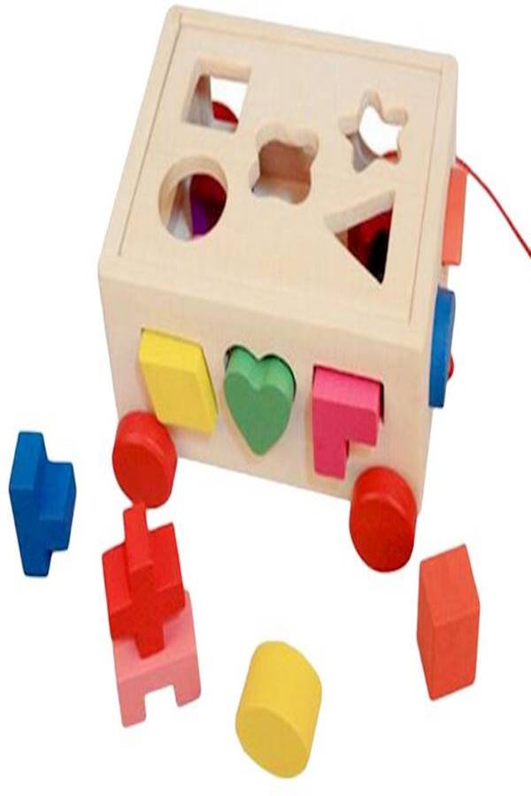 Intelligence Box For Shape Sorter Cognitive And Matching Wooden Building Block Set  - Image 4