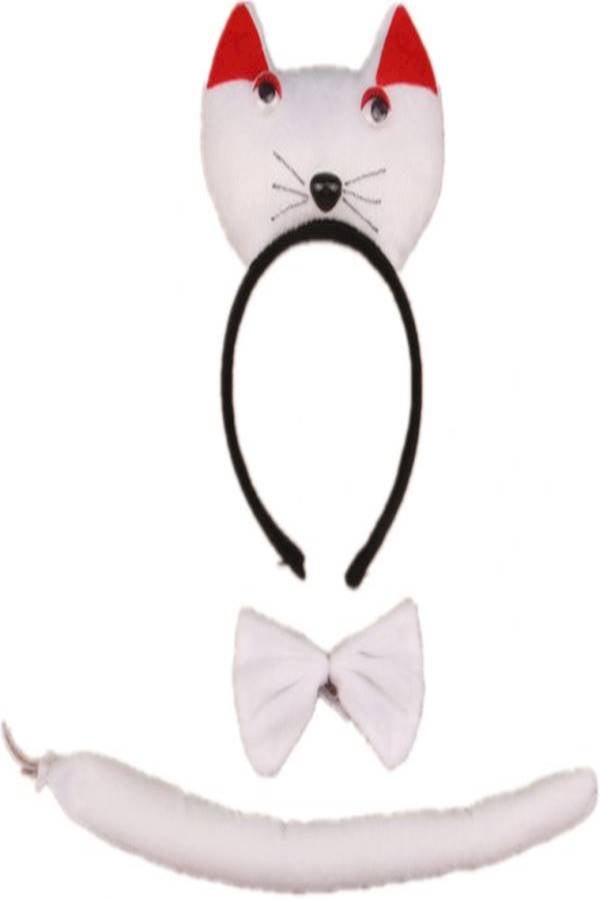 Plushed Cat Hair Hoop With Bow And Tail  - Image 4