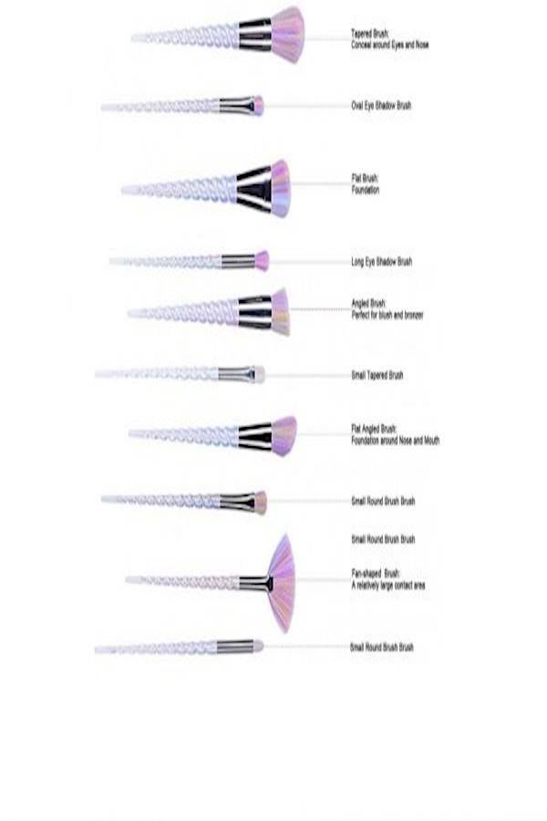 10-Piece Professional Powder Foundation Make Up Brush Set Beige - Image 5