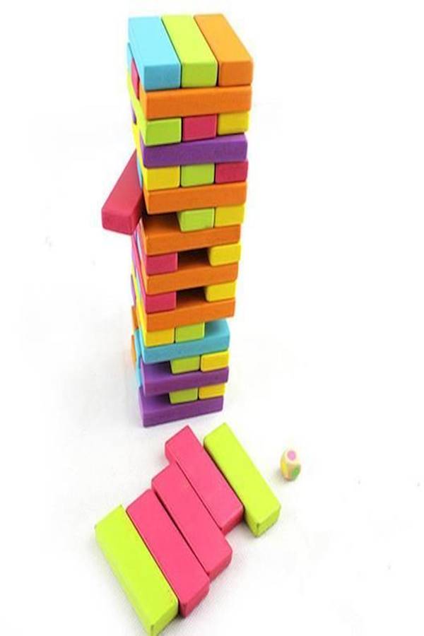 54-Piece Jenga Stacking Blocks Board Game Set For Kids - Image 3