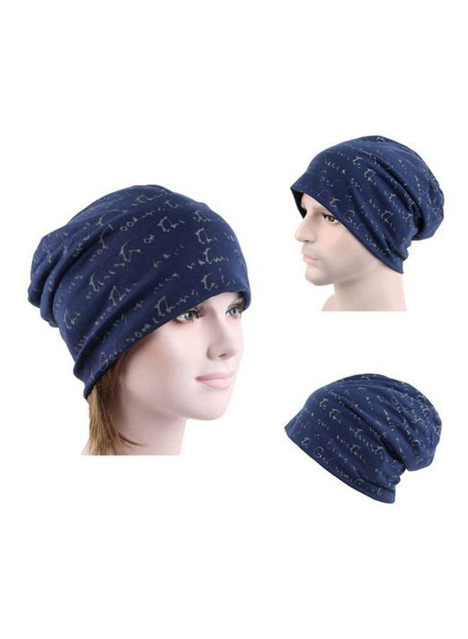 Terylene Rayon Beanie Cap Navy Blue - Image 3