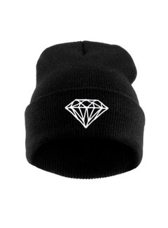 Diamond Design Beanie Cap Black