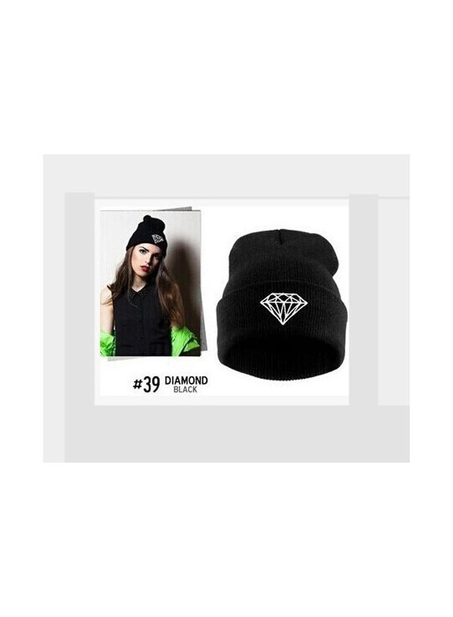 Generic - Diamond Design Beanie Cap Black - Image 1