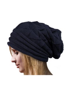 Wool Beanie Cap Navy Blue