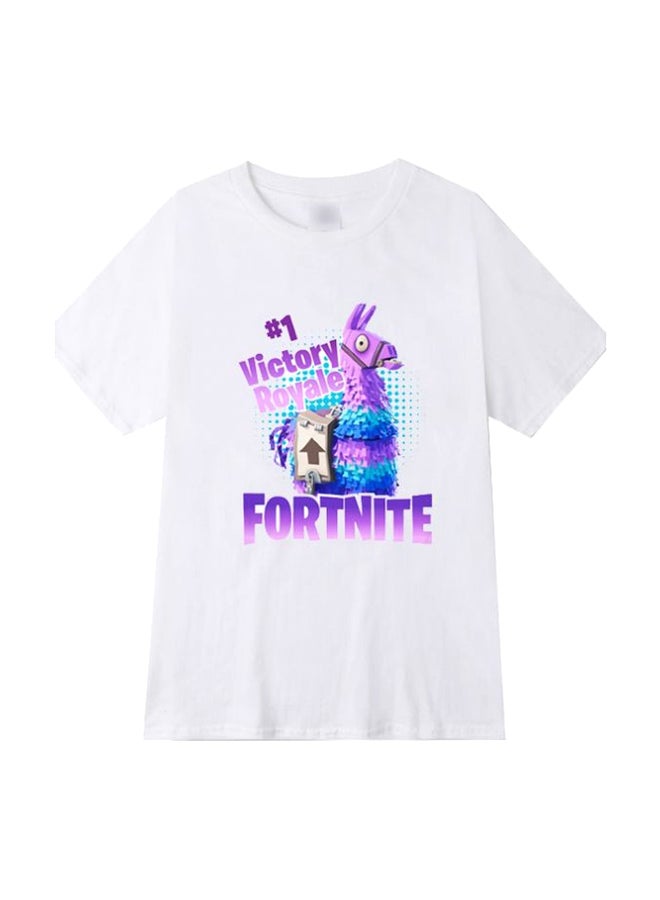 Fortnite Alpaca Printed T-shirt White/Purple/Blue 