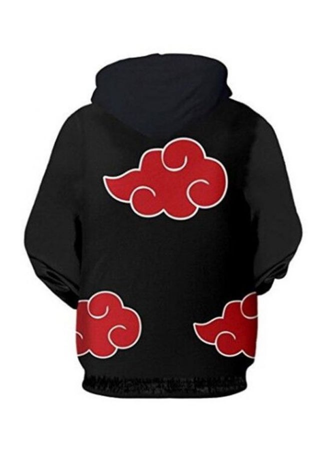 Generic - Anime Naruto 3D Printed Hoodie Black/Red - Image 1