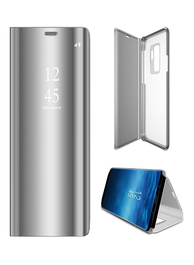 Clear View Flip Case Cover For Samsung Galaxy S9 Plus Silver - Image 1