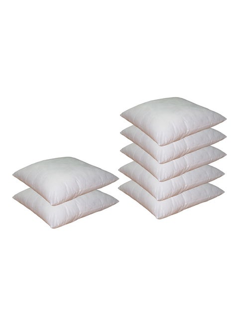 Pack of 7 Plain Back Cushion polyester White 45x45cm