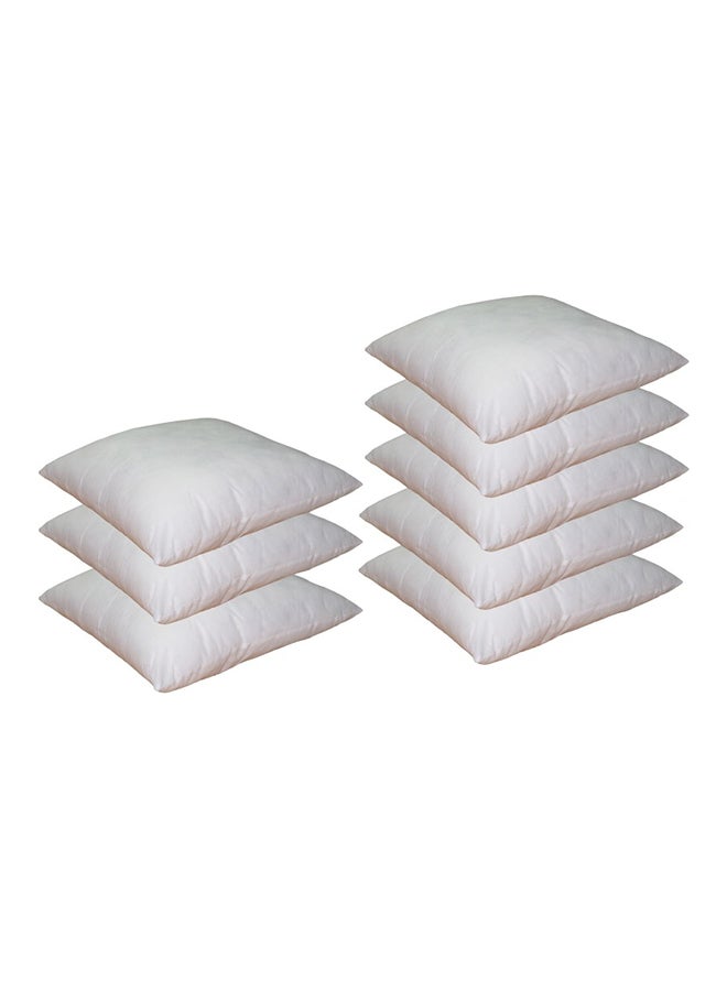 Pack of 8 Plain Back Cushion Polyester White 30x30cm