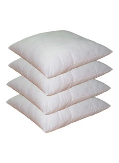 Lushomes Pack of 4 Plain Back Cushion polyester White 30x30cm 