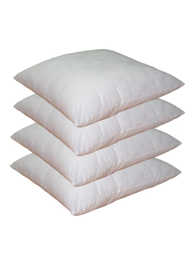 Pack of 4 Plain Back Cushion polyester White 30x30cm