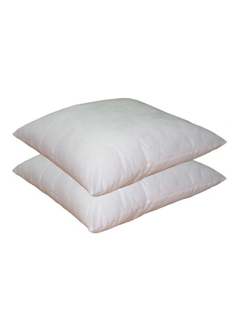 Pack of 2 Plain Back Cushion polyester White 45x45cm
