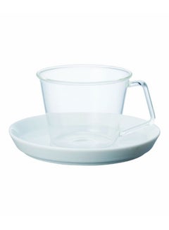 Kinto Cast Cup And Saucer White, Clear  - Image 1