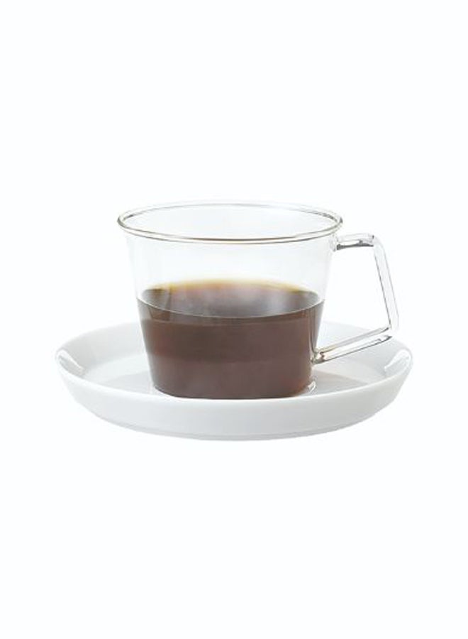 Kinto Cast Cup And Saucer White, Clear - Image 2