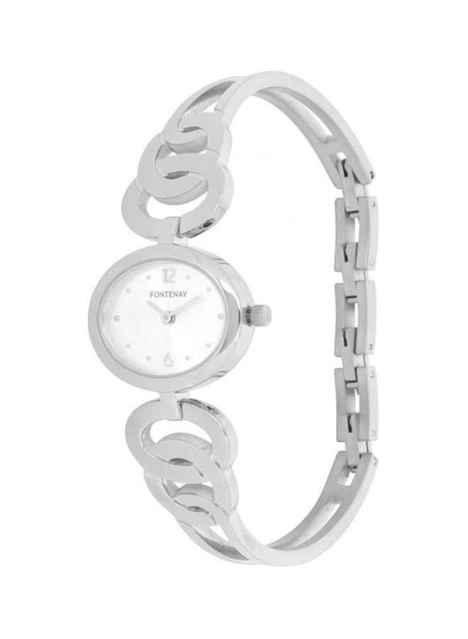 Fontenay Paris women Casual Silver Stainless Steel Analog Oval Watch AUA1216AL