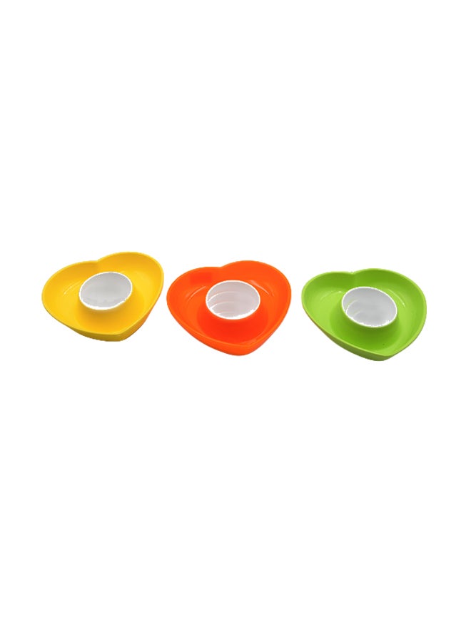 Stillo 3-Piece Egg Bowl Green/Yellow/Orange 4inch - Image 1