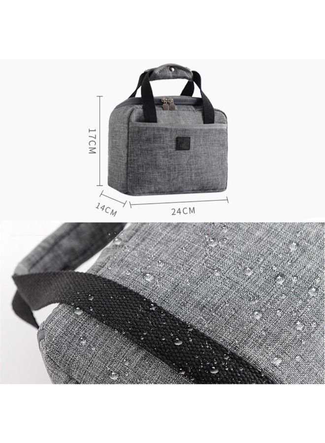 CYTHERIA Waterproof Insulated Lunch Bag Grey 17x14x24cm  - Image 2
