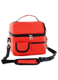 Thermal Insulated Lunch Bag Red 23x16x25centimeter