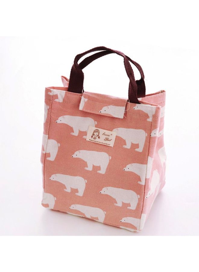 CYTHERIA Cartoon Printed Thermal Insulated Lunch Bag Pink 25x18x24centimeter  - Image 4