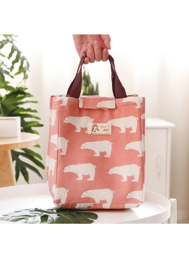 CYTHERIA Cartoon Printed Thermal Insulated Lunch Bag Pink 25x18x24centimeter  - Image 2
