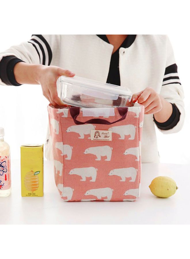 CYTHERIA Cartoon Printed Thermal Insulated Lunch Bag Pink 25x18x24centimeter  - Image 5
