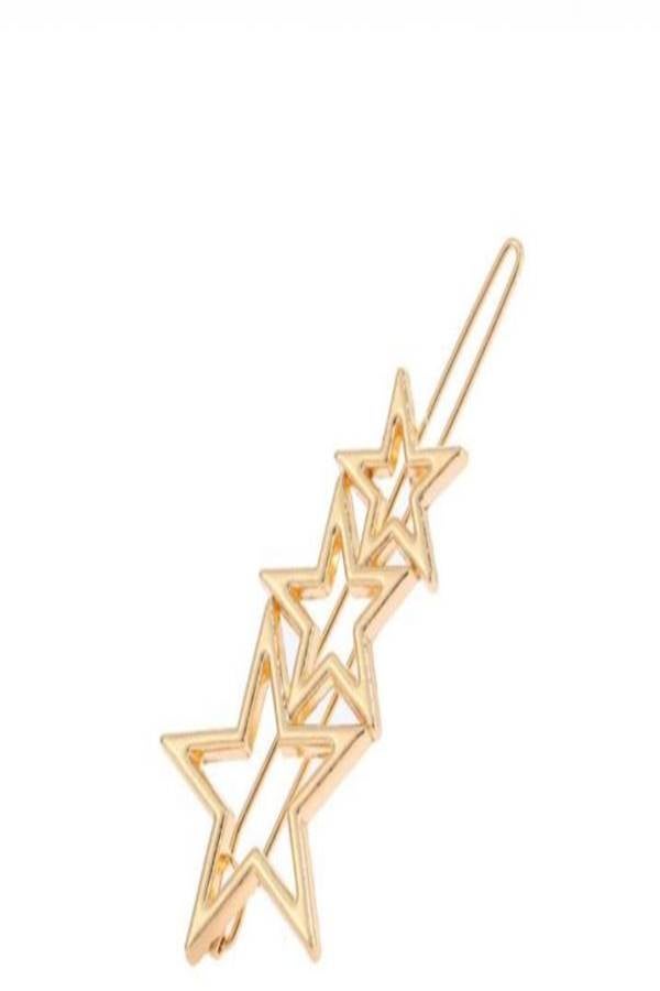 Three Star Designed Hairpin Gold